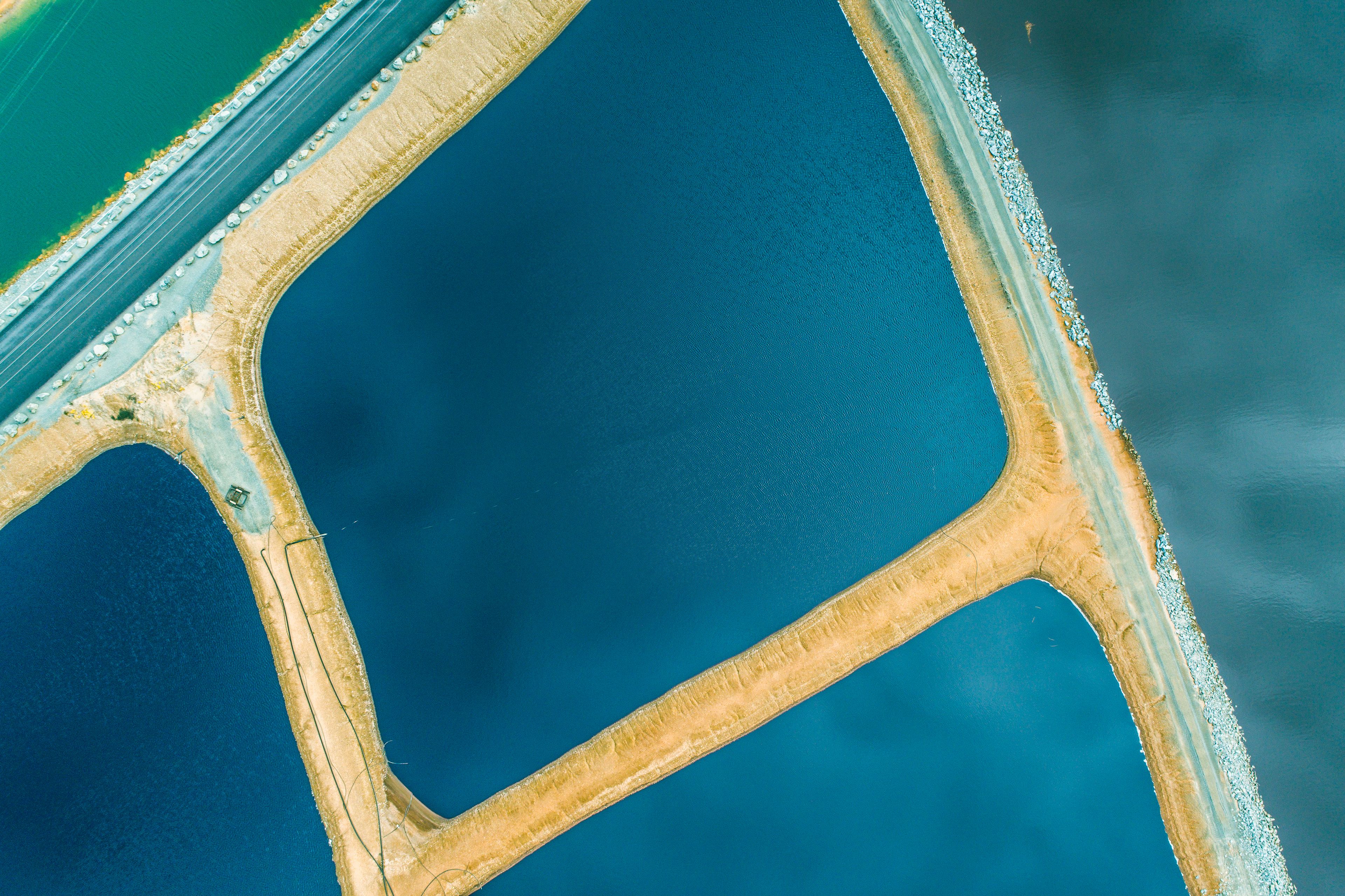 Tailing ponds as seen from a drone point of view. New South Wales, Australia. Photographer: Abstract Aerial Art. Source: Getty Images. Used under licence.